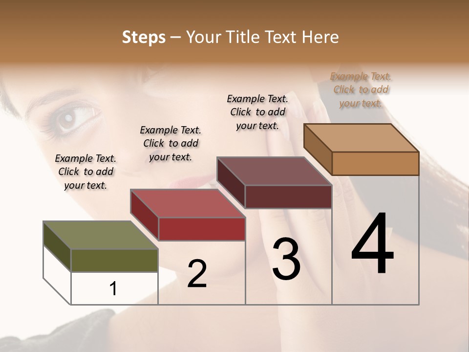 A Woman Holding Her Hand Up To Her Face PowerPoint Template