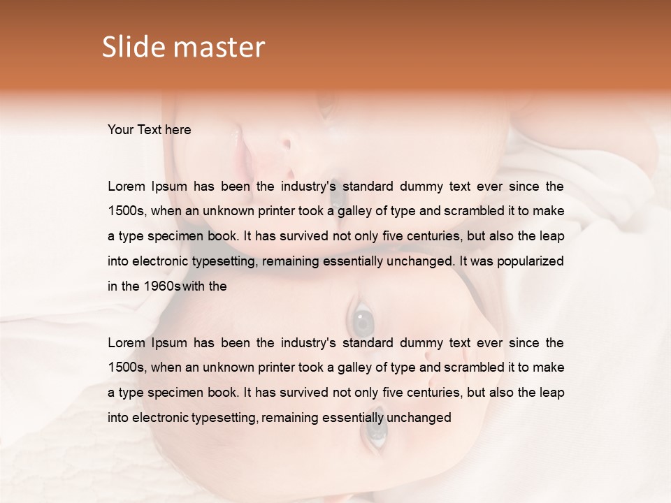 A Couple Of Babies Laying On Top Of Each Other PowerPoint Template