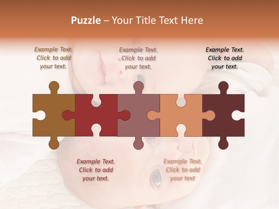 A Couple Of Babies Laying On Top Of Each Other PowerPoint Template