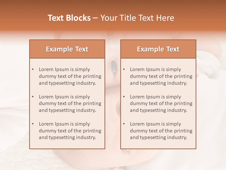 A Couple Of Babies Laying On Top Of Each Other PowerPoint Template