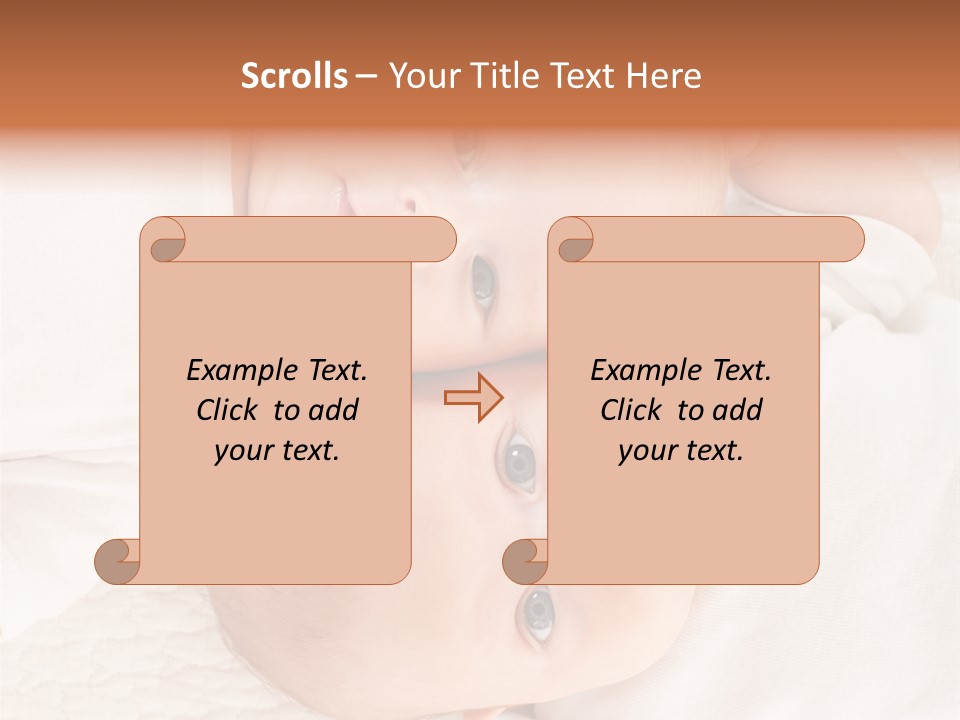 A Couple Of Babies Laying On Top Of Each Other PowerPoint Template
