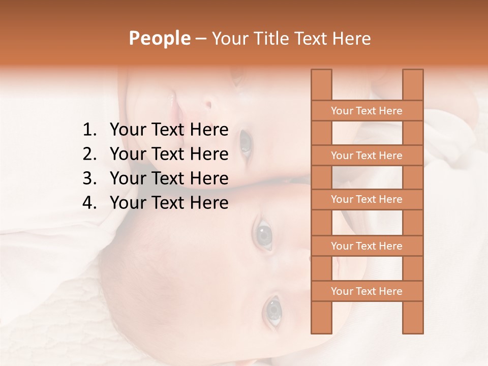 A Couple Of Babies Laying On Top Of Each Other PowerPoint Template