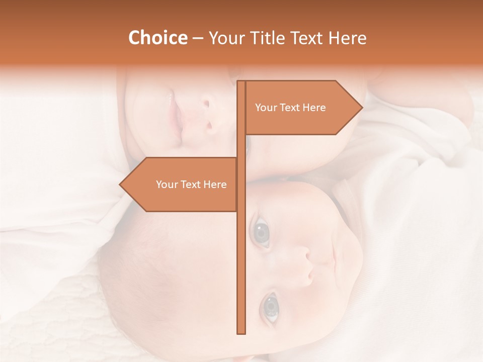 A Couple Of Babies Laying On Top Of Each Other PowerPoint Template