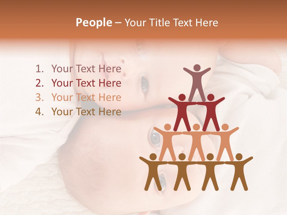 A Couple Of Babies Laying On Top Of Each Other PowerPoint Template