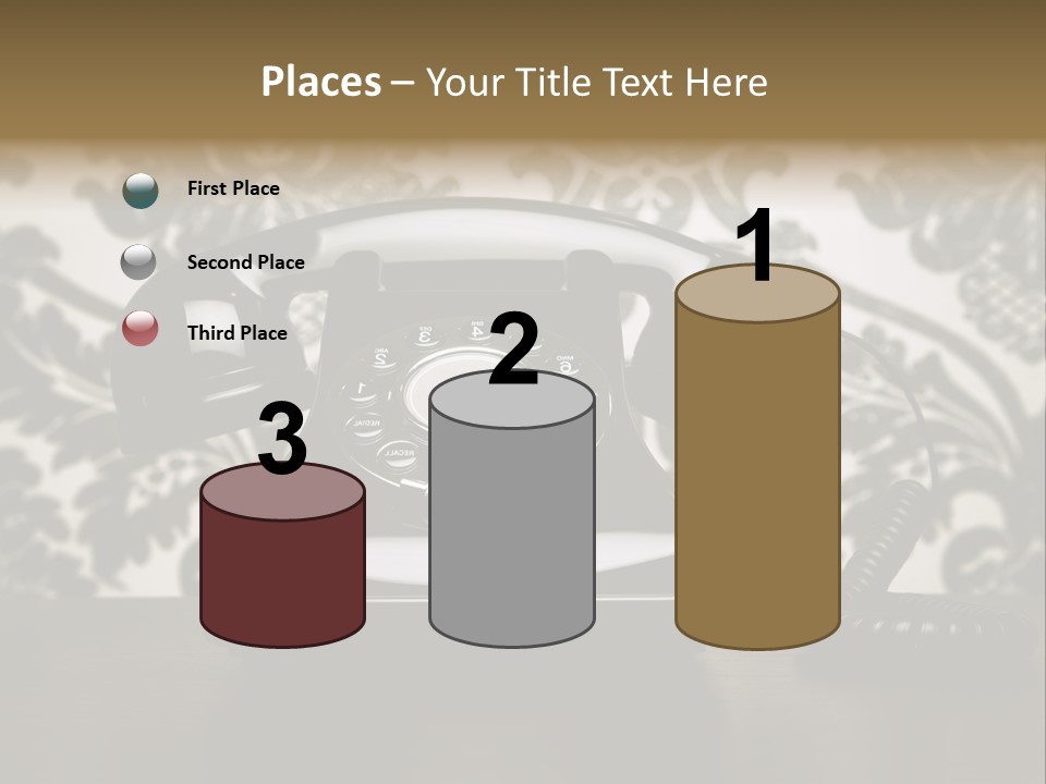 An Old Fashioned Telephone Sitting On A Table PowerPoint Template