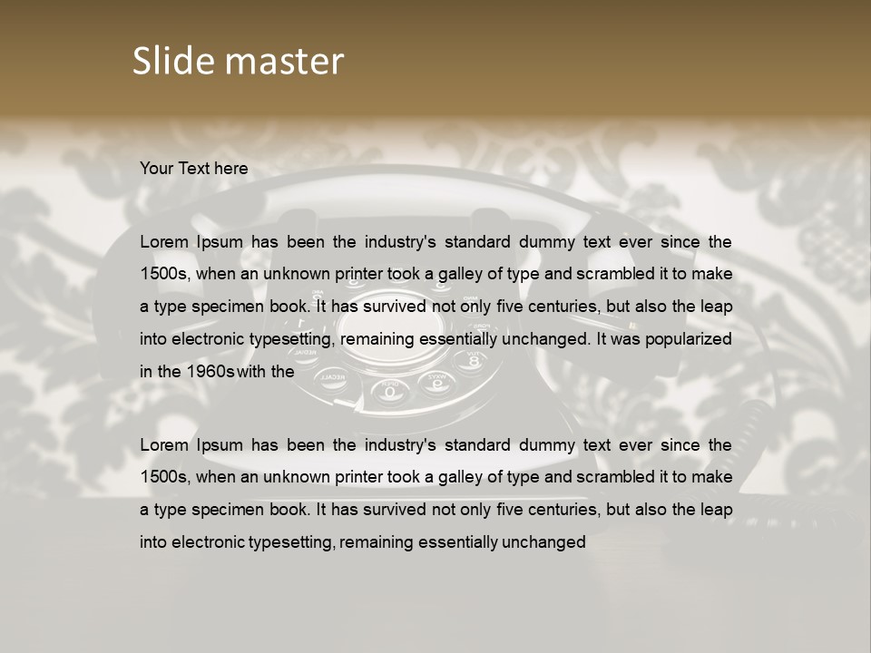 An Old Fashioned Telephone Sitting On A Table PowerPoint Template