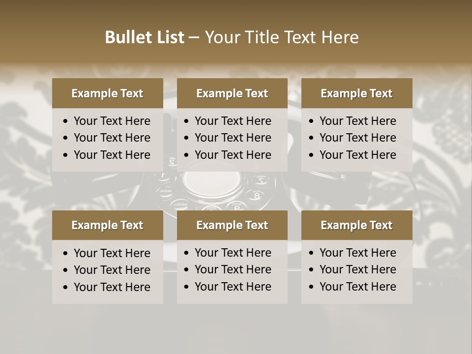 An Old Fashioned Telephone Sitting On A Table PowerPoint Template