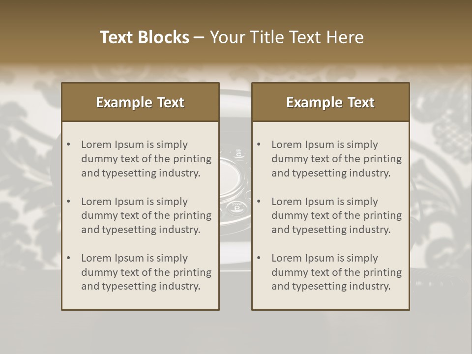 An Old Fashioned Telephone Sitting On A Table PowerPoint Template