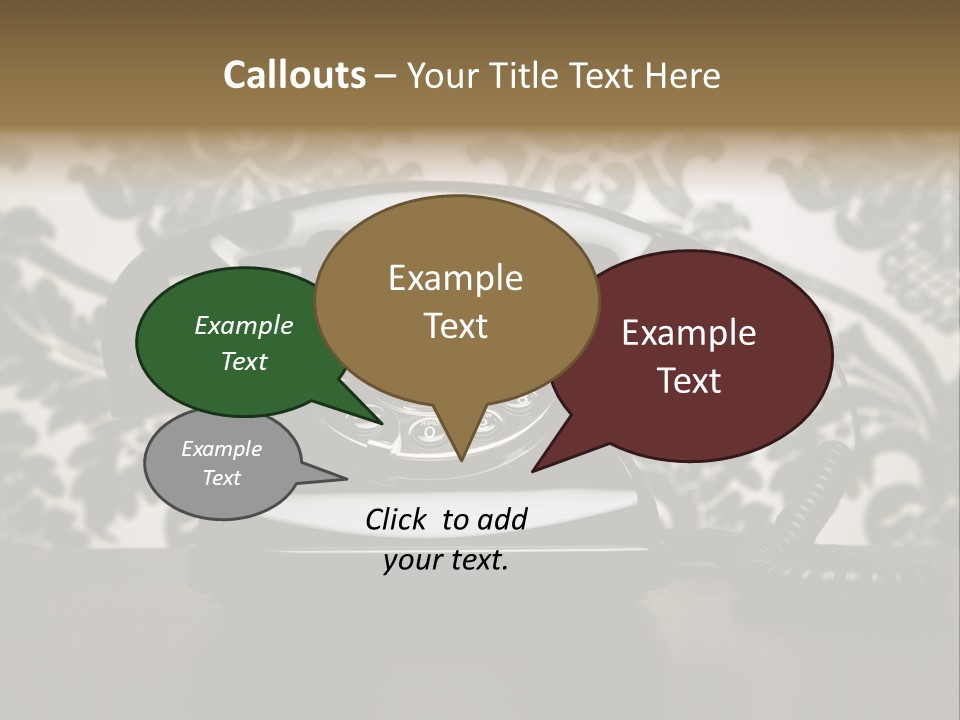 An Old Fashioned Telephone Sitting On A Table PowerPoint Template