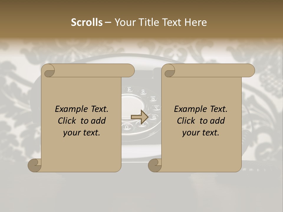 An Old Fashioned Telephone Sitting On A Table PowerPoint Template