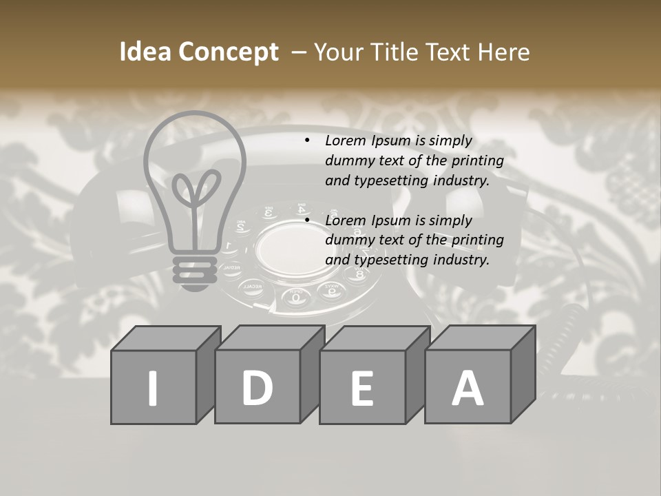 An Old Fashioned Telephone Sitting On A Table PowerPoint Template
