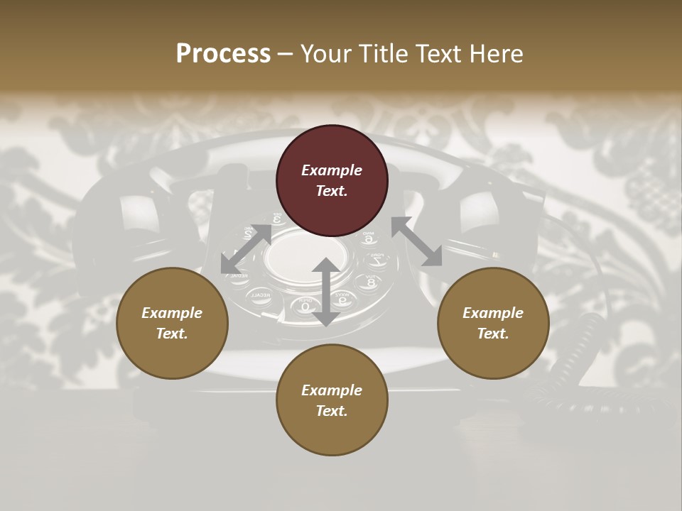 An Old Fashioned Telephone Sitting On A Table PowerPoint Template
