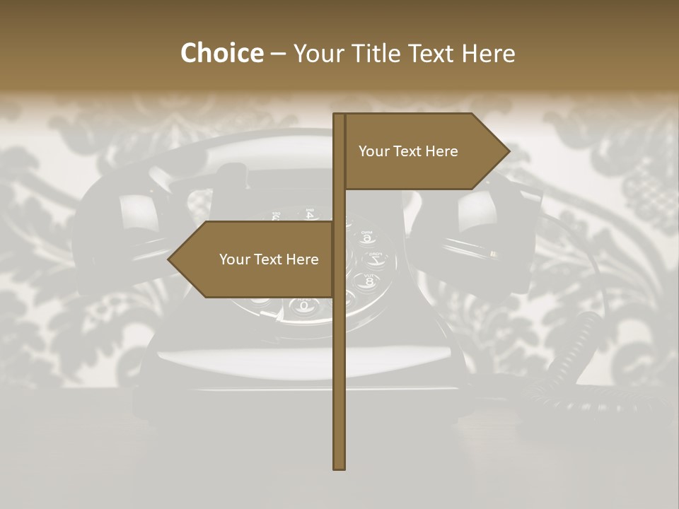 An Old Fashioned Telephone Sitting On A Table PowerPoint Template