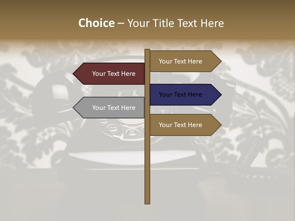 An Old Fashioned Telephone Sitting On A Table PowerPoint Template