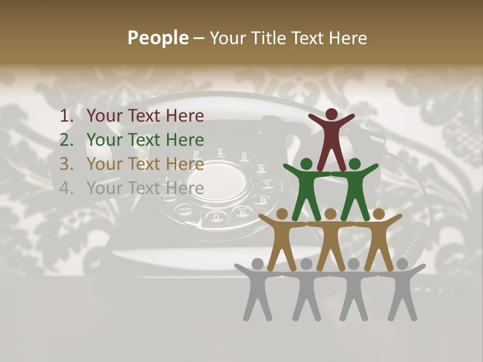 An Old Fashioned Telephone Sitting On A Table PowerPoint Template