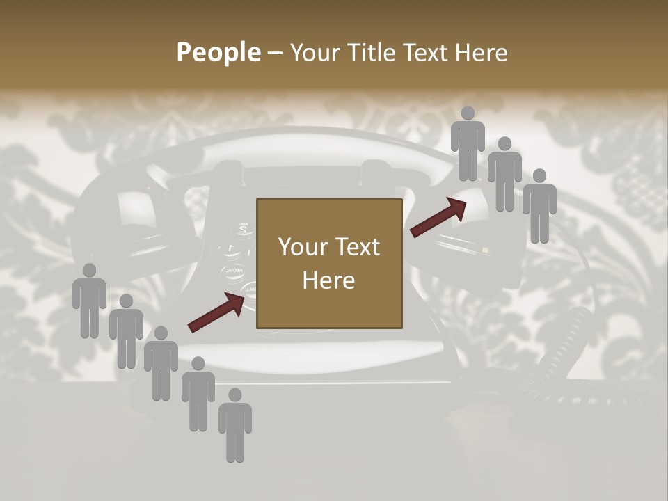 An Old Fashioned Telephone Sitting On A Table PowerPoint Template
