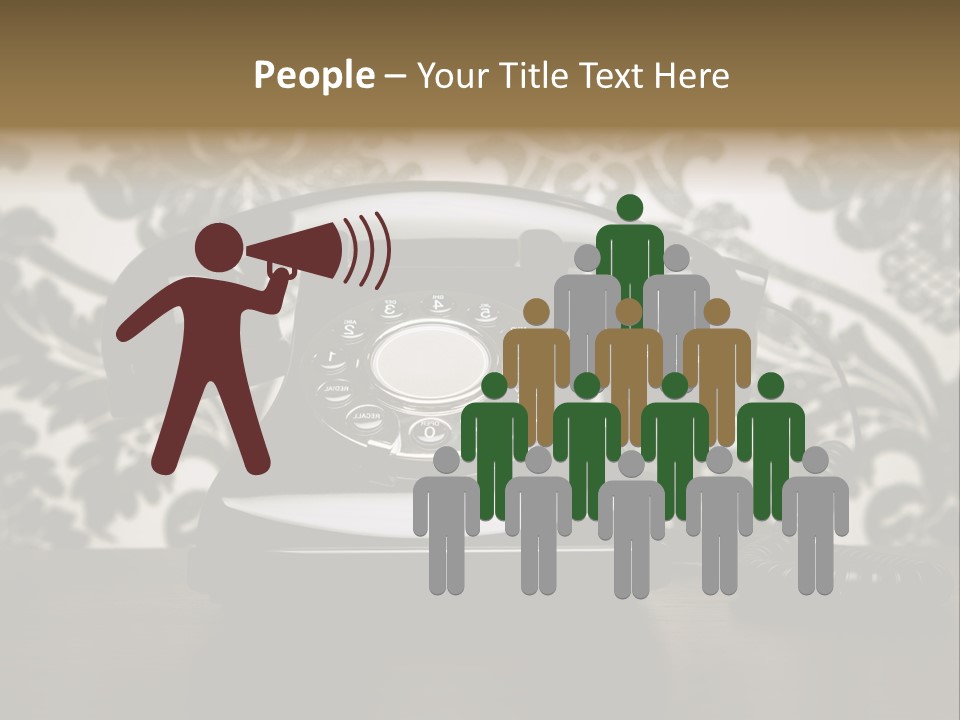 An Old Fashioned Telephone Sitting On A Table PowerPoint Template