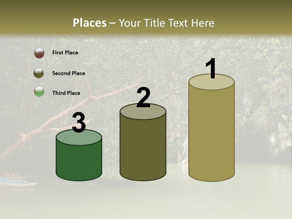 A Group Of Boats Floating On Top Of A River PowerPoint Template