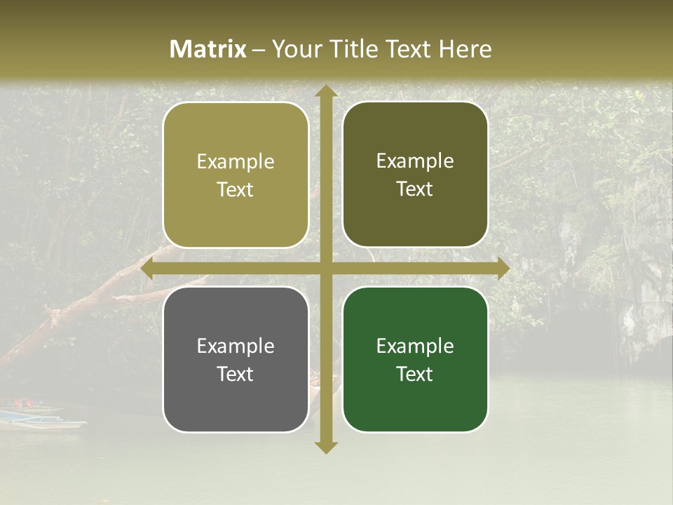 A Group Of Boats Floating On Top Of A River PowerPoint Template