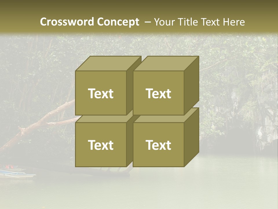 A Group Of Boats Floating On Top Of A River PowerPoint Template