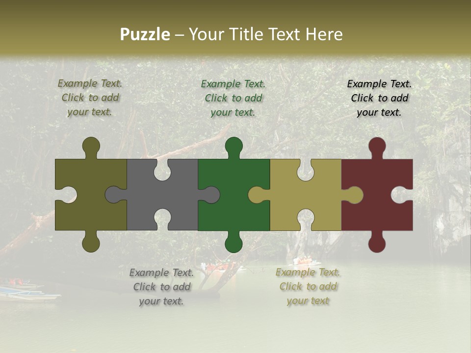 A Group Of Boats Floating On Top Of A River PowerPoint Template