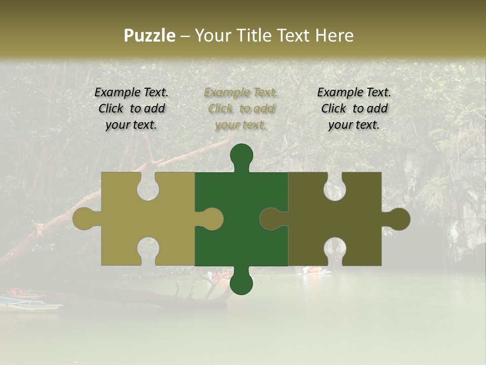 A Group Of Boats Floating On Top Of A River PowerPoint Template