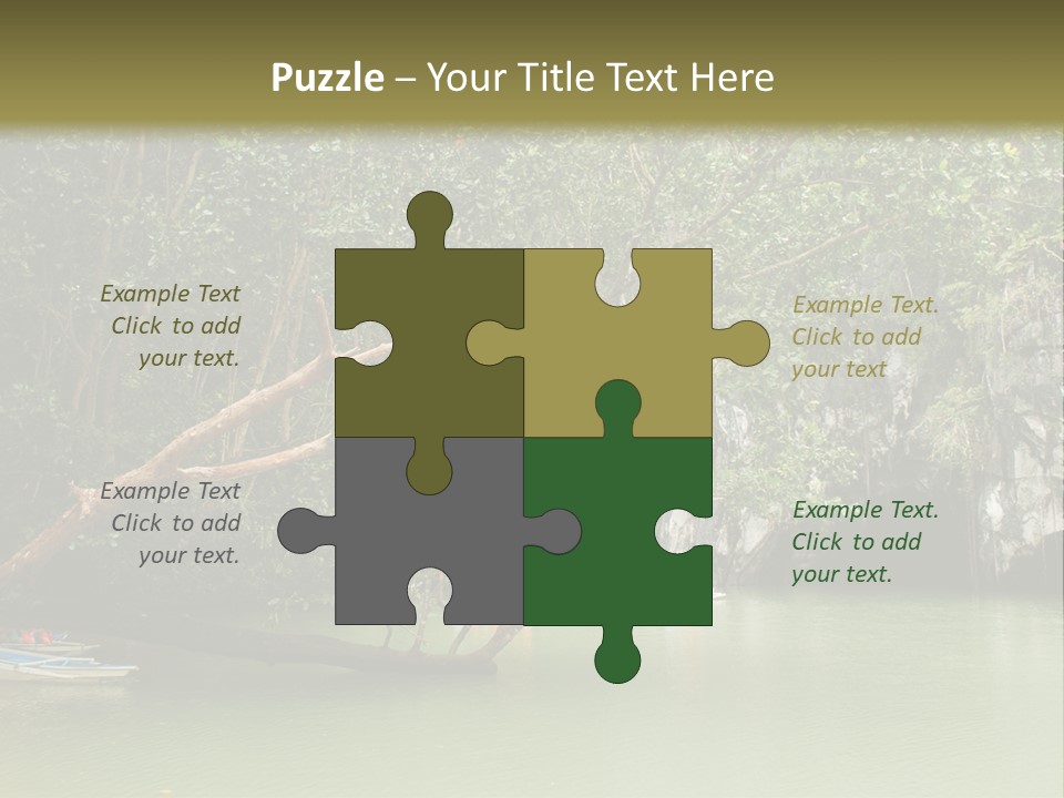 A Group Of Boats Floating On Top Of A River PowerPoint Template