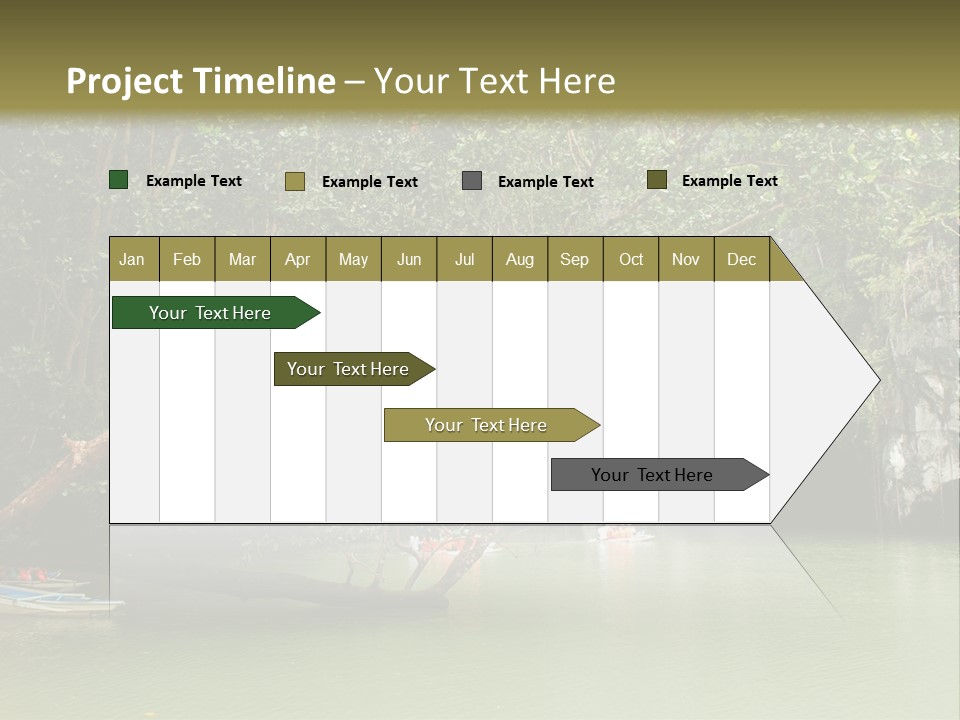 A Group Of Boats Floating On Top Of A River PowerPoint Template