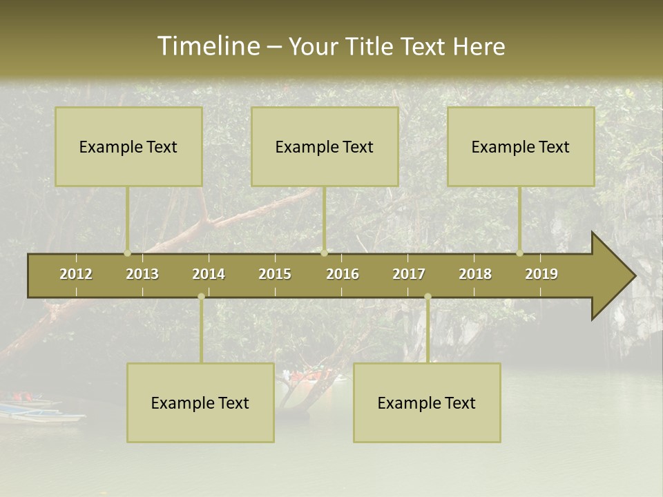A Group Of Boats Floating On Top Of A River PowerPoint Template