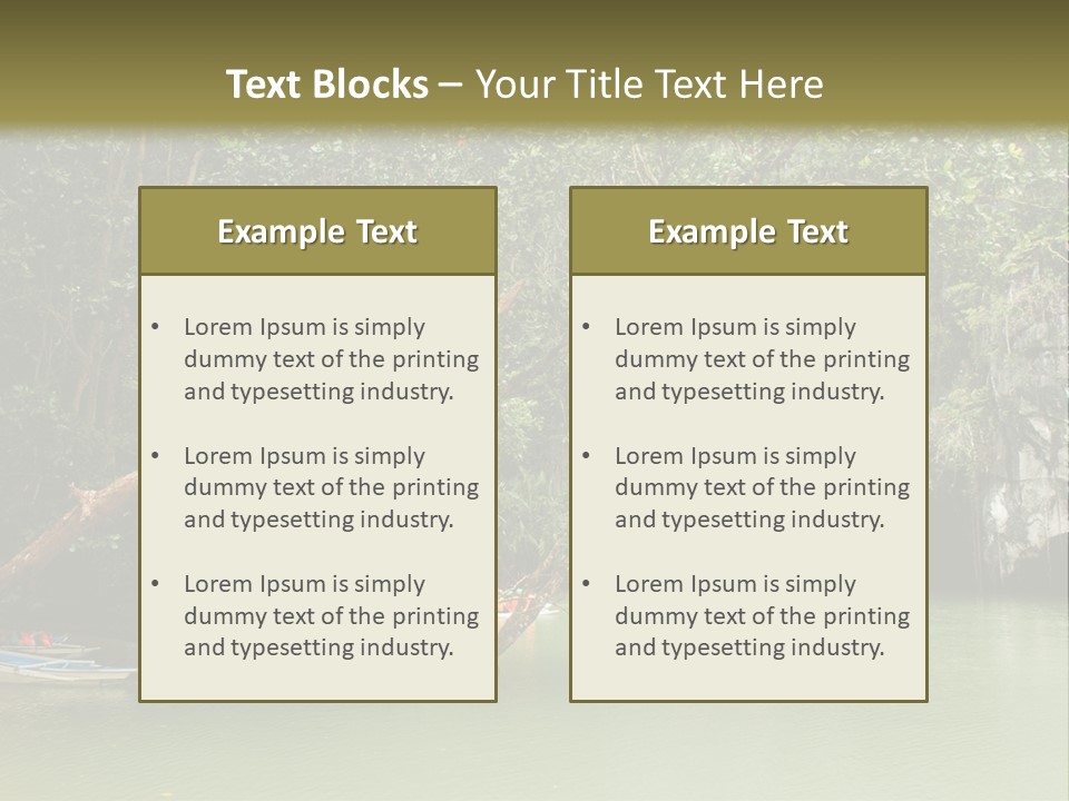 A Group Of Boats Floating On Top Of A River PowerPoint Template