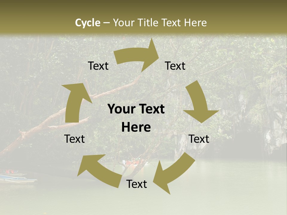 A Group Of Boats Floating On Top Of A River PowerPoint Template