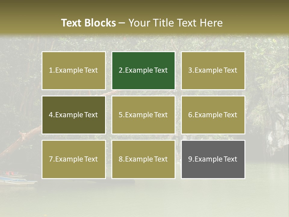 A Group Of Boats Floating On Top Of A River PowerPoint Template