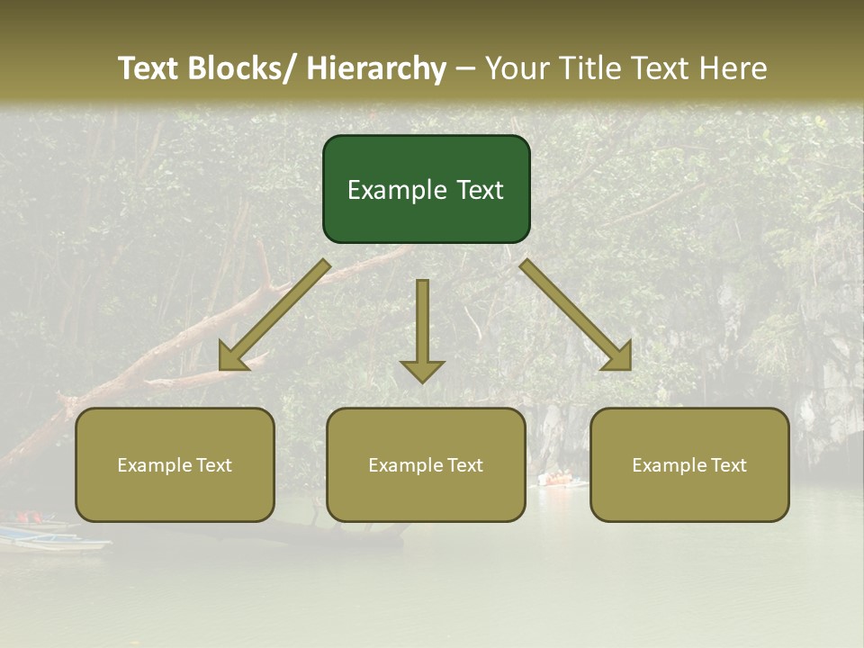 A Group Of Boats Floating On Top Of A River PowerPoint Template