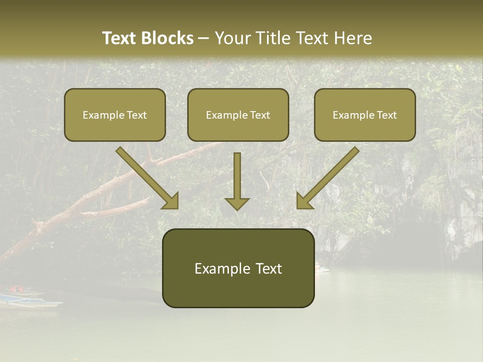 A Group Of Boats Floating On Top Of A River PowerPoint Template