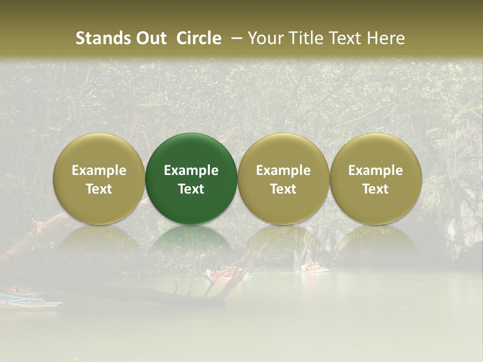 A Group Of Boats Floating On Top Of A River PowerPoint Template