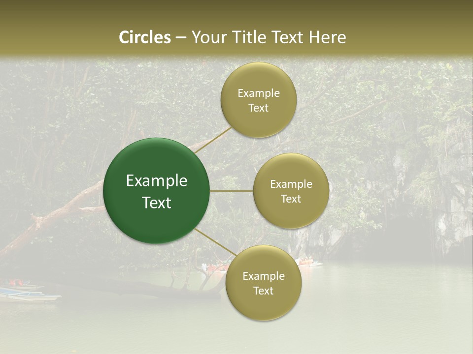 A Group Of Boats Floating On Top Of A River PowerPoint Template