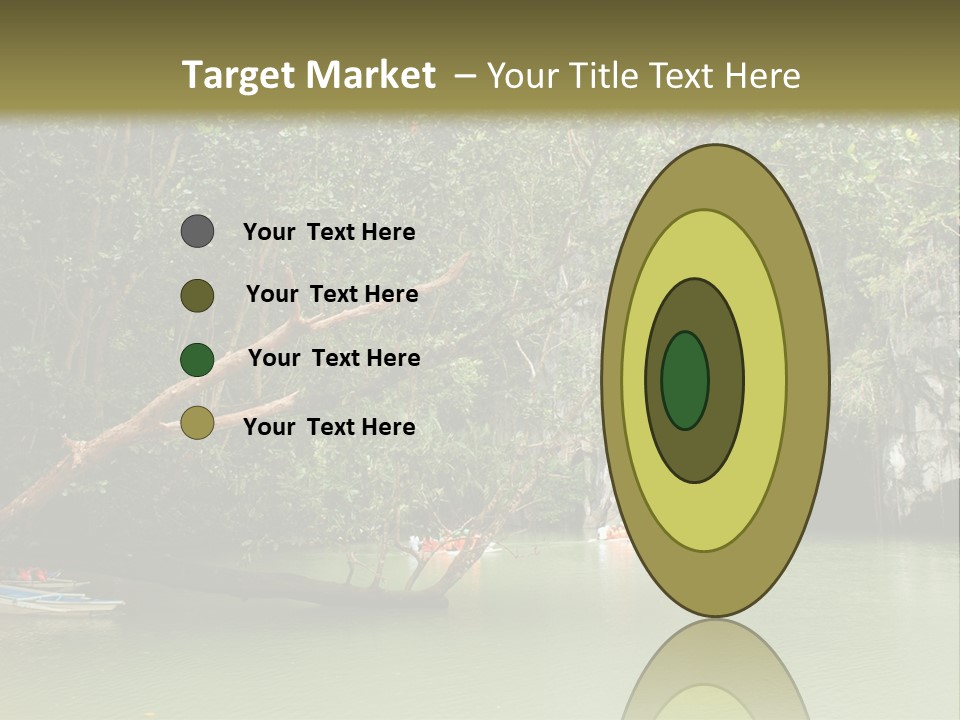 A Group Of Boats Floating On Top Of A River PowerPoint Template