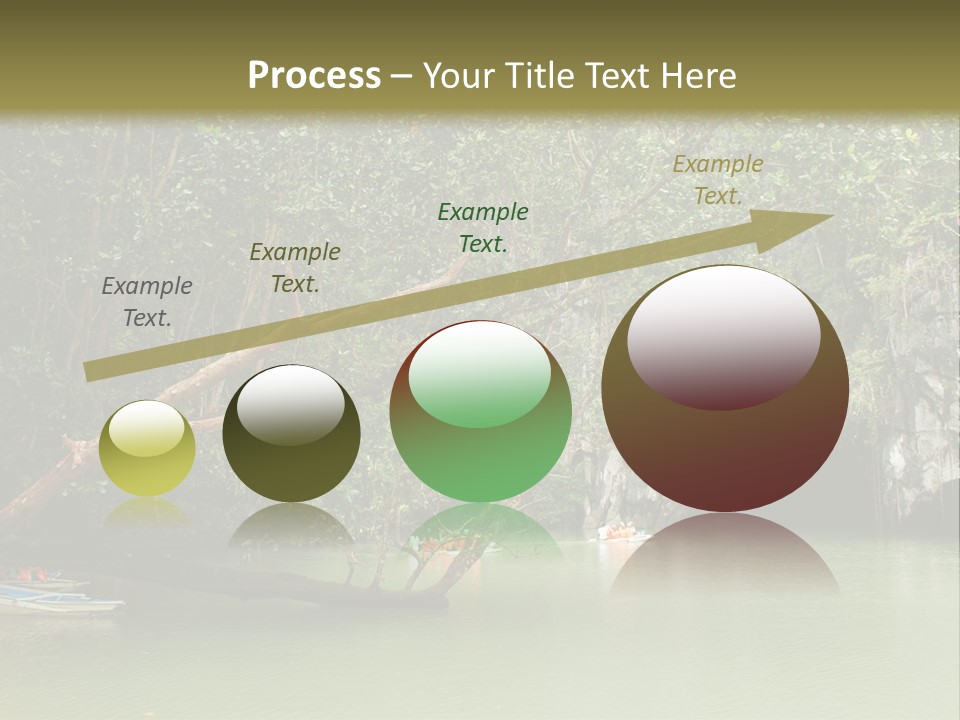 A Group Of Boats Floating On Top Of A River PowerPoint Template