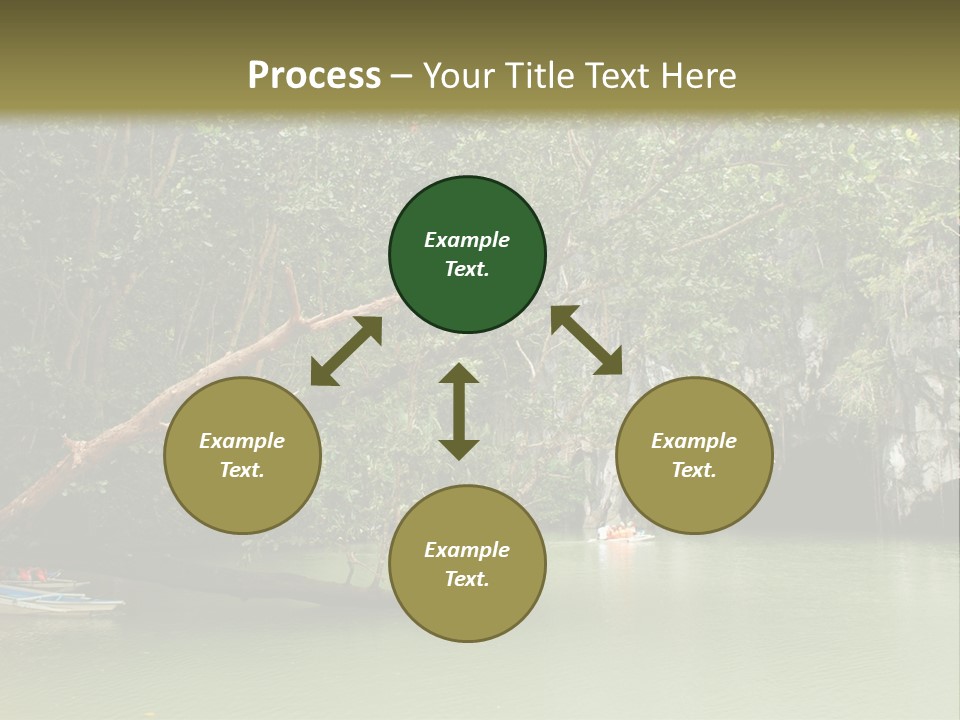 A Group Of Boats Floating On Top Of A River PowerPoint Template
