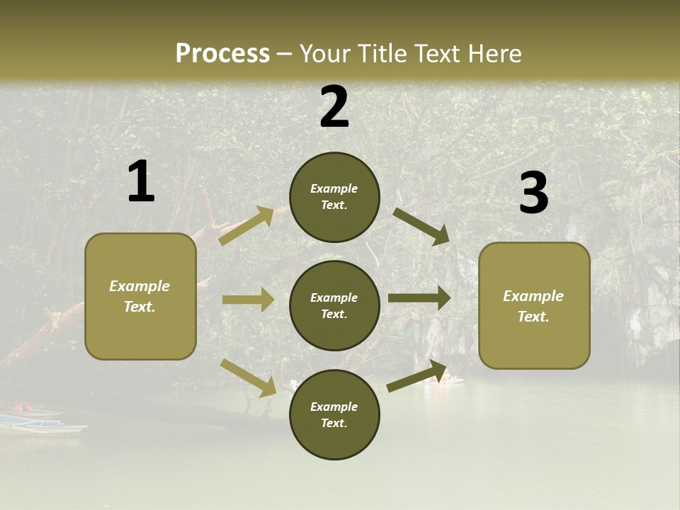 A Group Of Boats Floating On Top Of A River PowerPoint Template