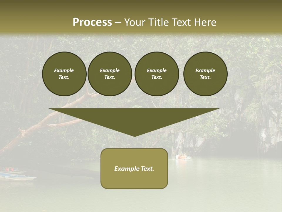 A Group Of Boats Floating On Top Of A River PowerPoint Template