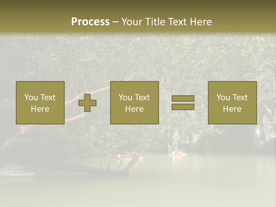 A Group Of Boats Floating On Top Of A River PowerPoint Template