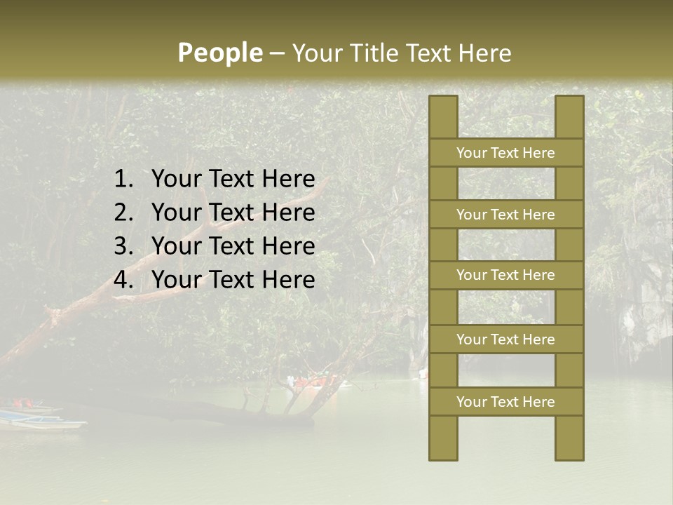 A Group Of Boats Floating On Top Of A River PowerPoint Template