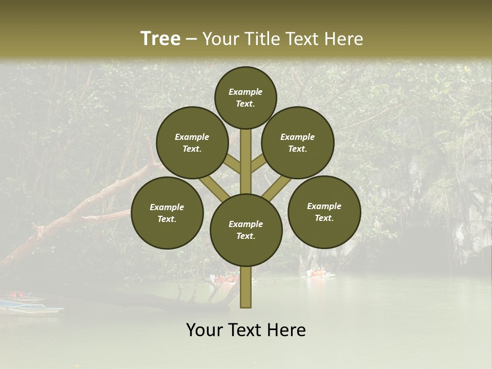 A Group Of Boats Floating On Top Of A River PowerPoint Template