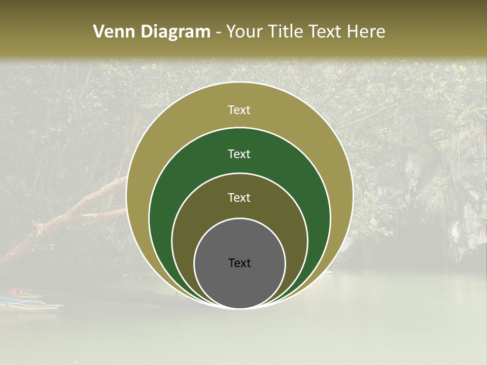 A Group Of Boats Floating On Top Of A River PowerPoint Template