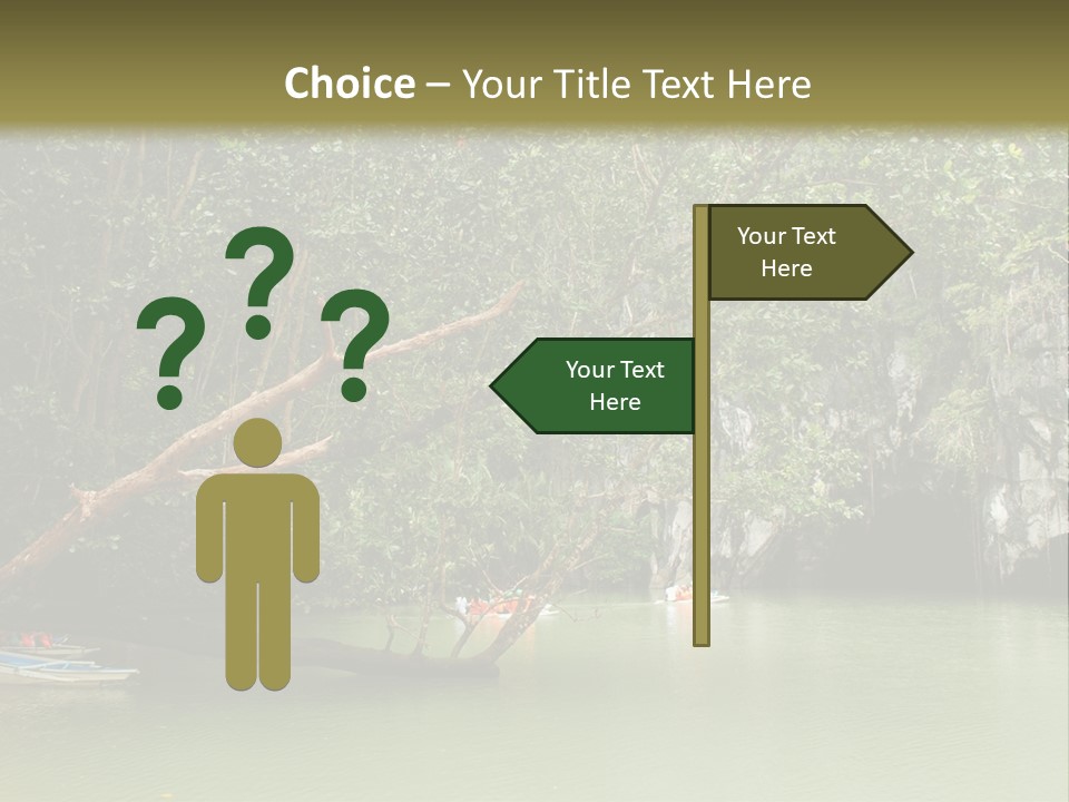 A Group Of Boats Floating On Top Of A River PowerPoint Template