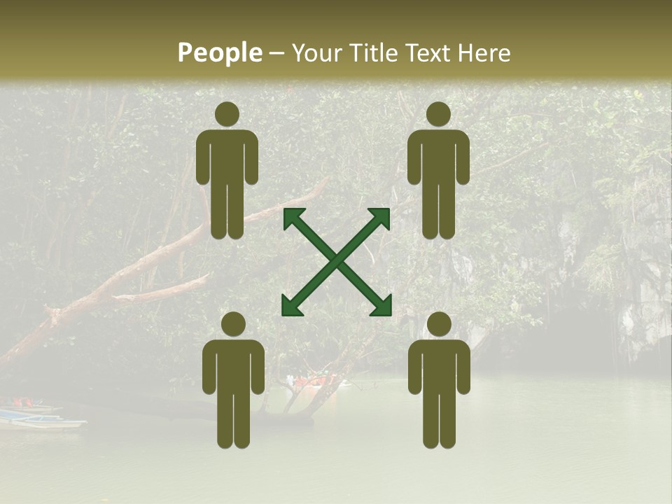 A Group Of Boats Floating On Top Of A River PowerPoint Template