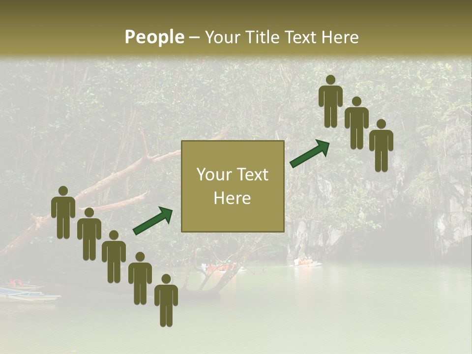 A Group Of Boats Floating On Top Of A River PowerPoint Template