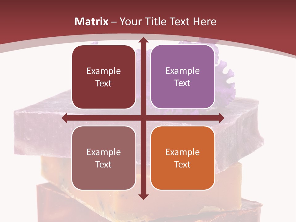 Three Soap Bars With A Purple Flower On Top Of Them PowerPoint Template