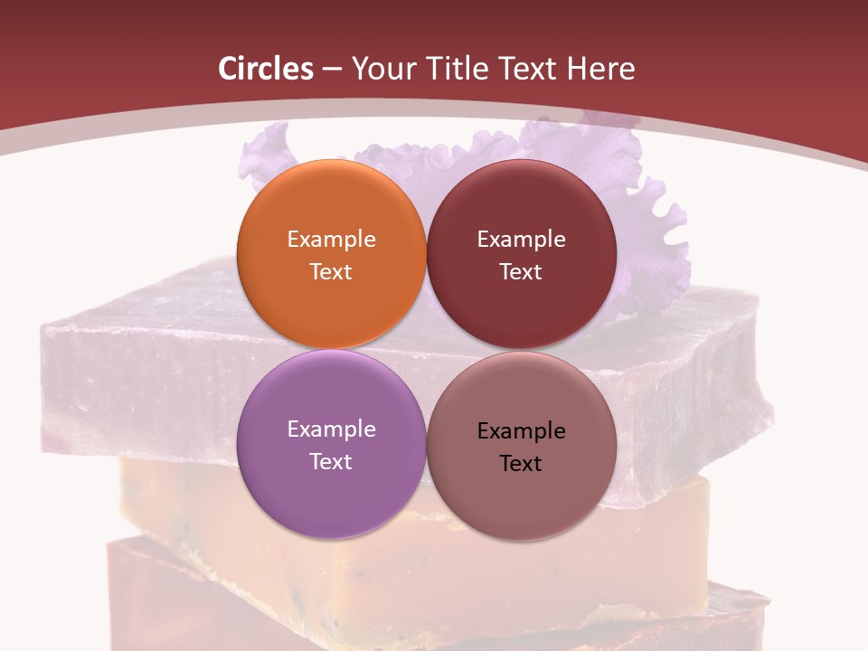 Three Soap Bars With A Purple Flower On Top Of Them PowerPoint Template